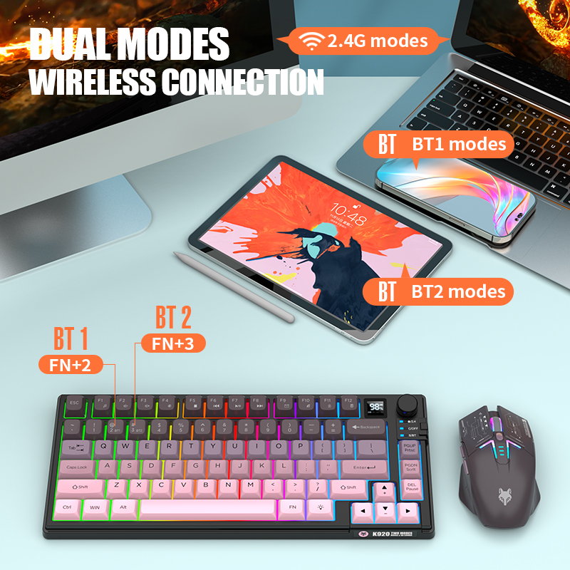 2.4G Bluetooth Wireless Dual-M - Gaming Keyboard No Rgb 评论和价格