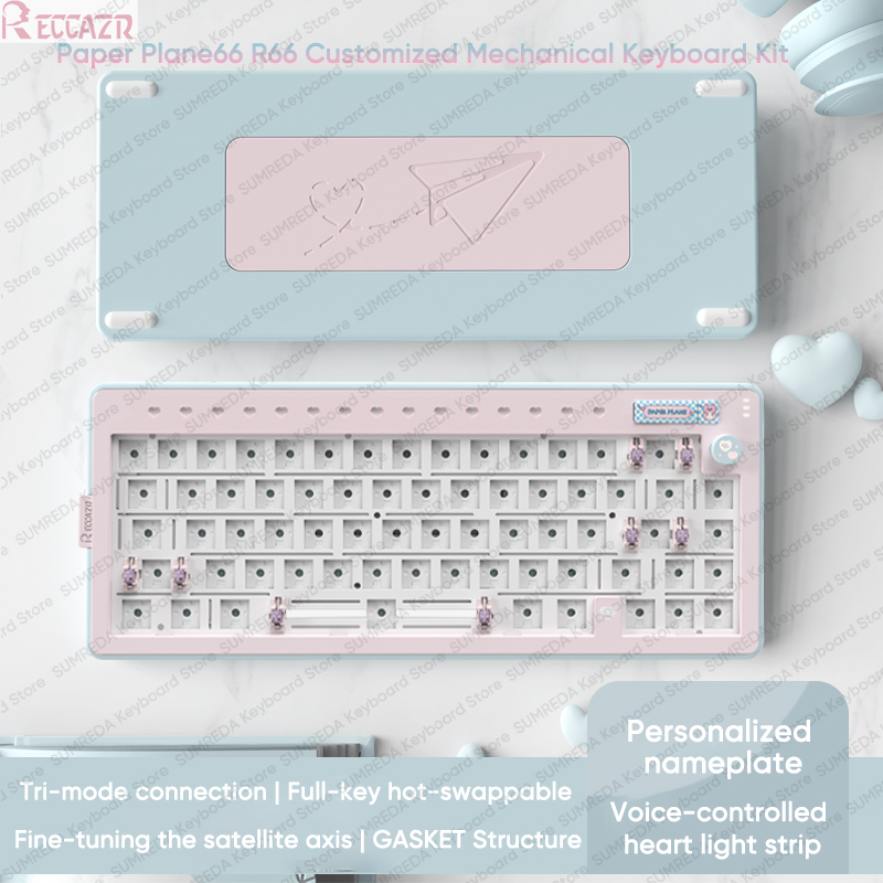 RECCAZR R66 Paper Plane66 Mech - Gaming Keyboard Hot Swappable 评论和价格